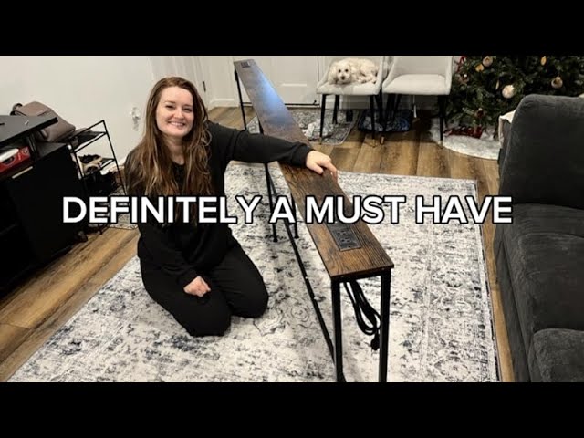 SUPERJARE 102-Inch Sofa Table with Power Outlets & USB-C | Extra-Long Narrow Console Table