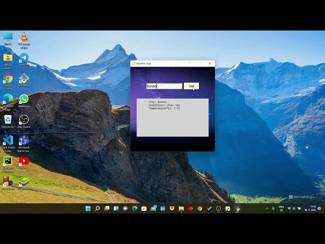 Weather app using tkinter demo