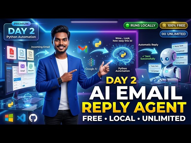Day 2: Build an AI Email Reply Agent with Python | 100% FREE, Local & Unlimited (No API Costs)