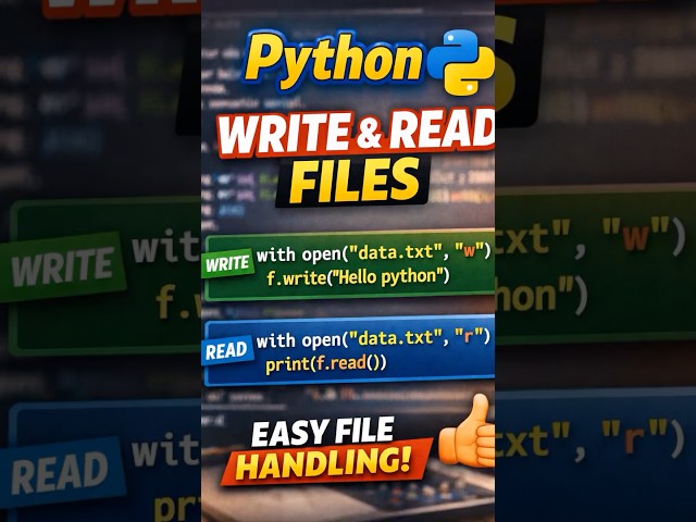 File Handling in Python 🔥 Write & Read a File in Seconds