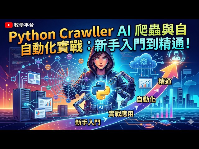 00 推廣影片 Python Crawler AI 爬蟲與自動化實戰：新手入門到精通！AI、Selenium 、LLM打造你的數據助手！