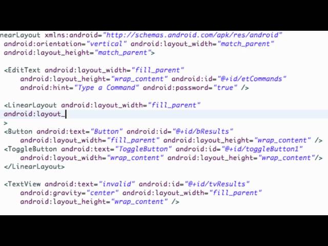 Android Developing Applications Tutorial   23   XML ToggleButton, WeightSum, and Layout Weight