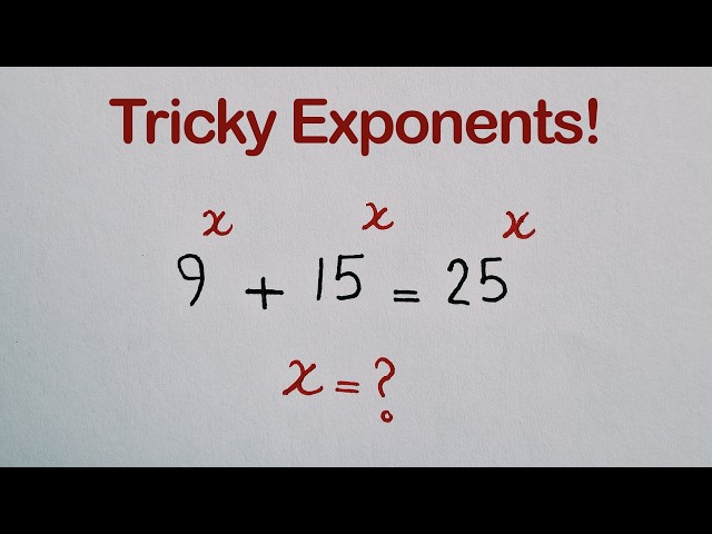 This Exponential Equation Is Trickier Than It Looks | Find X
