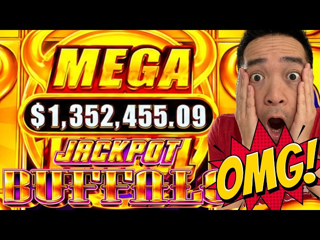 IT DROPPED!!! MEGA JACKPOT WHEEL FOR $1,352,455.09! 😱 JACKPOT BUFFALO Slot Machine (Aristocrat)