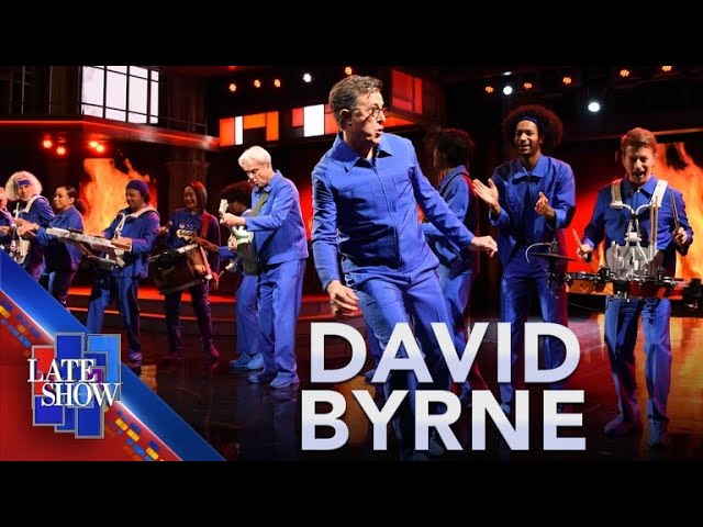 "Burning Down The House" - David Byrne feat. Stephen Colbert (LIVE on The Late Show)