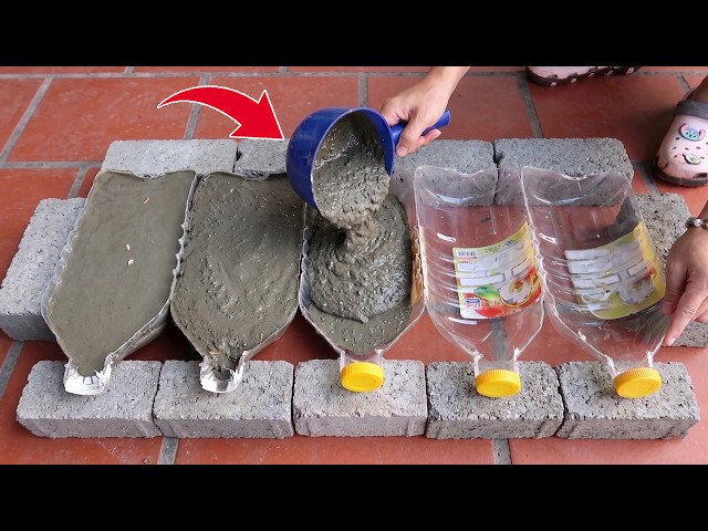 Pour Cement Into A Plastic Bottle! Amazing DIY Cement Craft Idea | Inventor Clever