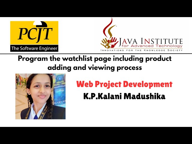 Program the watchlist page including product adding and viewing process