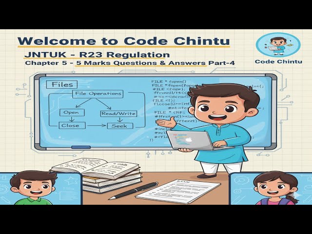JNTUK R23 | C Programming UNIT-5 Part-4 | File Handling in C | 5 Marks Q&A | Telugu