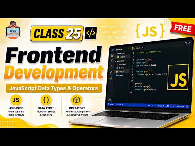 Frontend Development  | JavaScript Data Types & Operators | Class 25