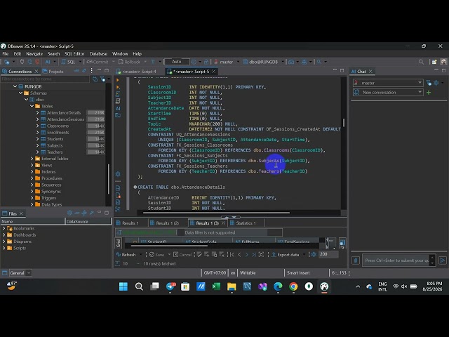 GET TABLE FROM SQL SERVER