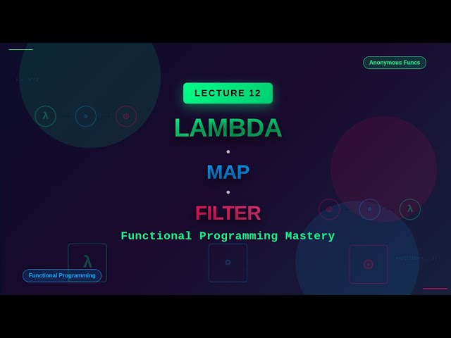 Lecture 12: Lambda Functions, Map & Filter in Python - Functional Programming Mastery in Hindi