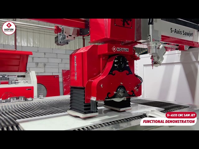 Hoyun Machinery Sawjet 5 Axis Water Jet for Marble Granite Steel Core Components Motor & Bearing