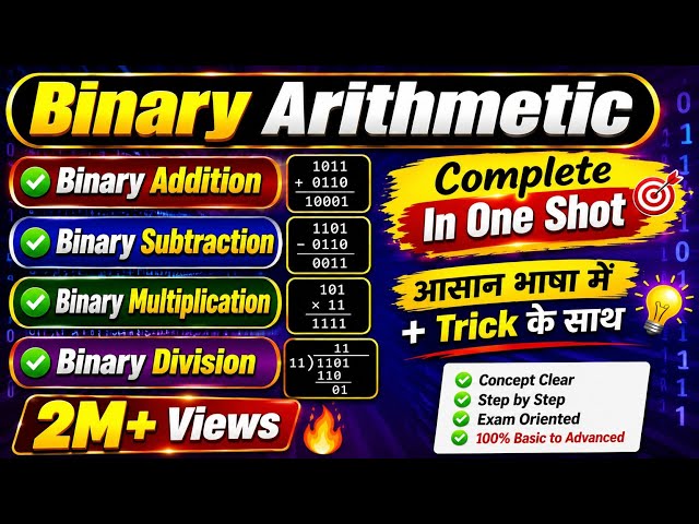 Binary Arithmetic | Binary Addition, Subtraction, Multiplication, Division with Example | Tricks