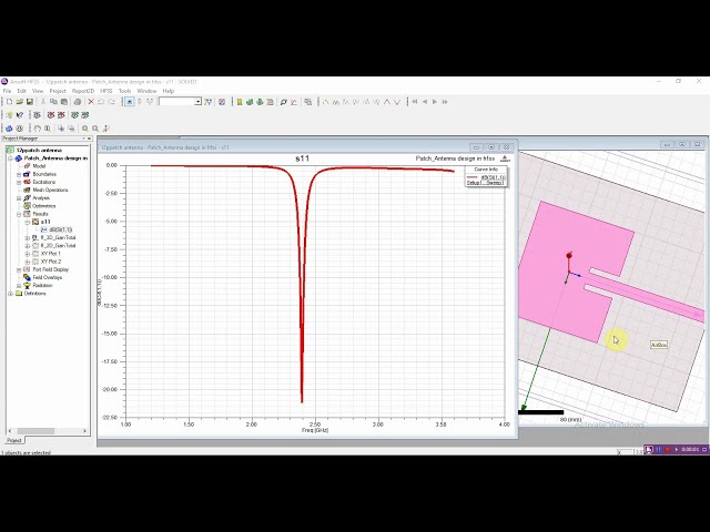 Rectangular patch antenna design in hfss | inset feeding method in hfss