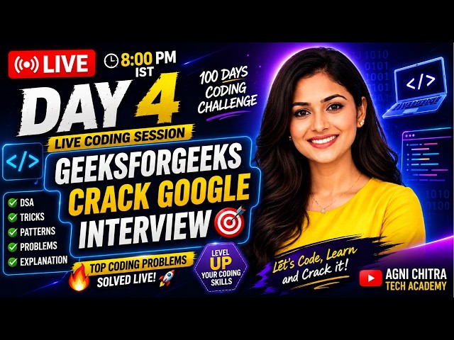 100 Days of Cracking Product-Based Coding Interviews 🔥 Day 4/100 | DSA + LeetCode | LIVE 8 PM
