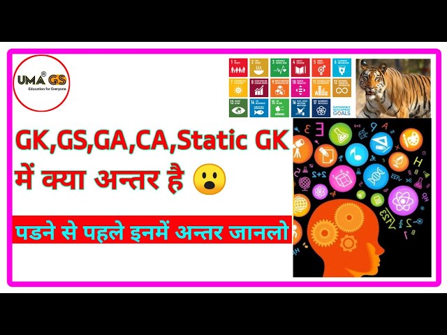 GK,GS,GA,CA,Static GK में क्या अन्तर होता है ? याद करने का आसान तरीका क्या है