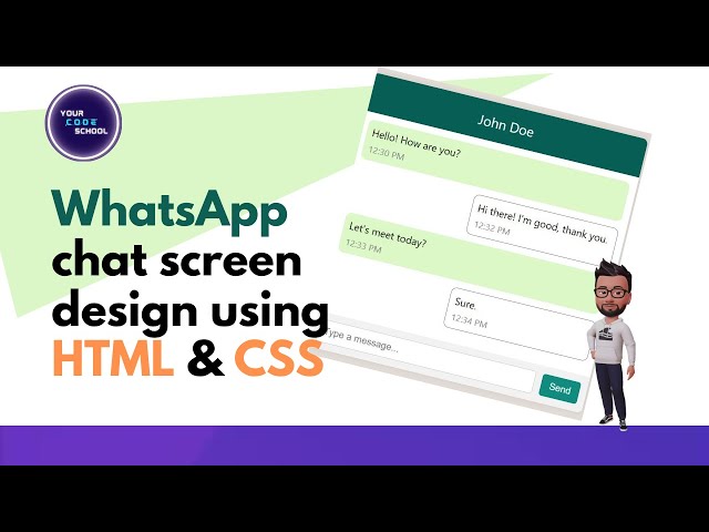 WhatsApp Chat screen design in Html and CSS |  Your Code School