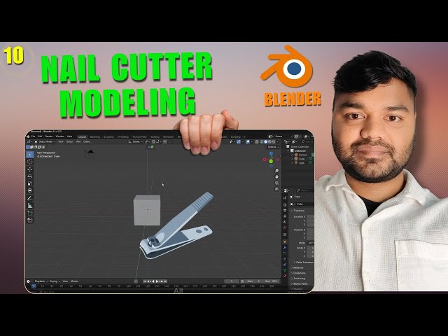 Modeling Nail Cutter in Blender | Beginner 3D Modeling Tutorial - 10th Video