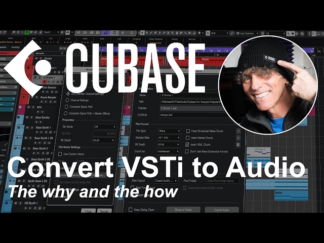 Convert Virtual Instrument Tracks to Audio Tracks - Why And How in Cubase Pro, Artist & Elements.