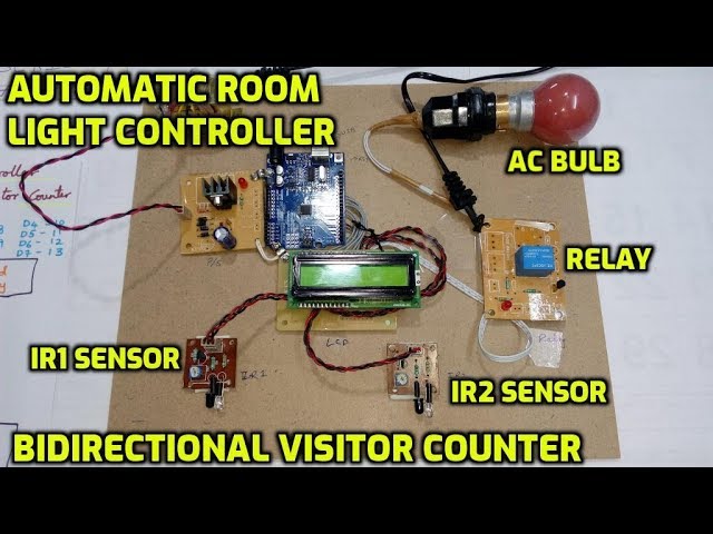 Arduino Visitors Counter | Automatic Room Light Controller with Bidirectional Visitor counter