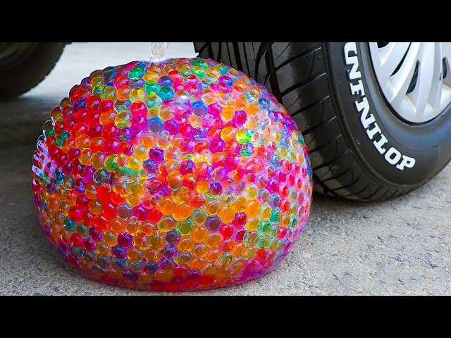 Crushing Experiments Video! &Car vs Crunchy Color Giant Toothpaste Balloons & Soft Things By Car 4