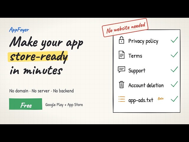 Google Play & App Store Compliance Pages in Minutes, No Domain, No Server