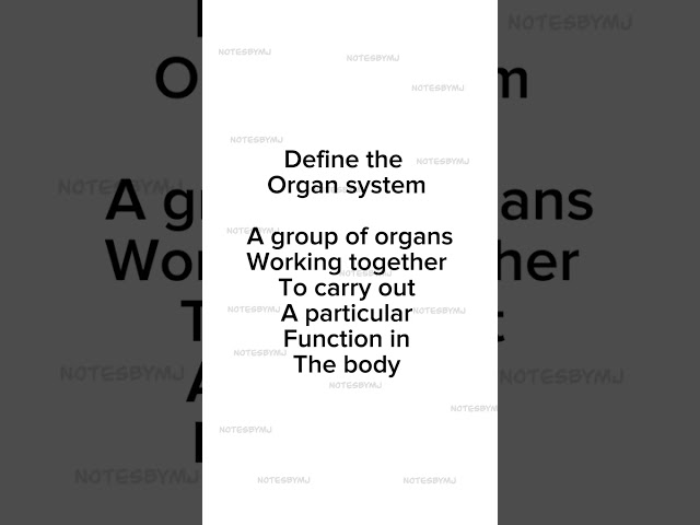 Define the organ system | Human body parts #biologybasics