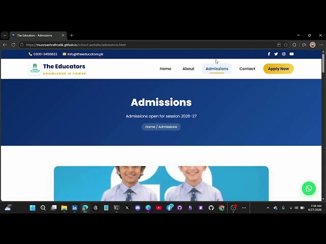 🏫 Project — School Website