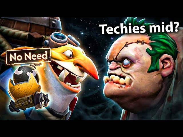 Pudge Mid vs Techies without Sticky Bomb in 12K MMR🔥