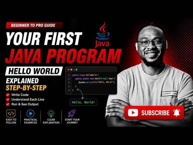 Your First Java Program | Hello World Explained Step-by-Step