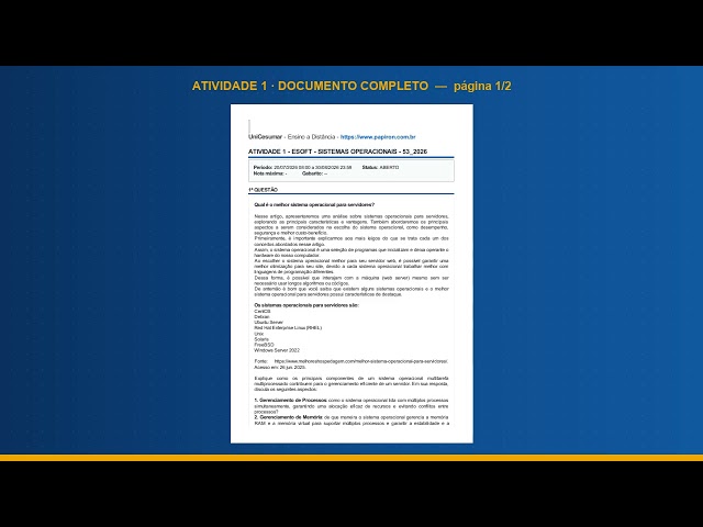 Atividade 1 - Sistemas Operacionais