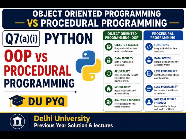 7a Object Oriented Programming vs Procedural Programming & Class vs Object in Python