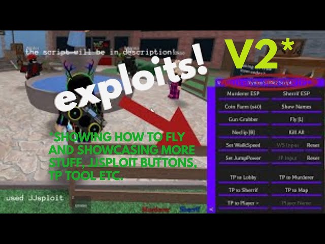 ROBLOX MURDERER MYSTERY 2 SCRIPT VIDEO 2 (VYNIXU'S SCRIPT ) JJSPLOIT EXECUTOR(Fly, Noclip and more!)