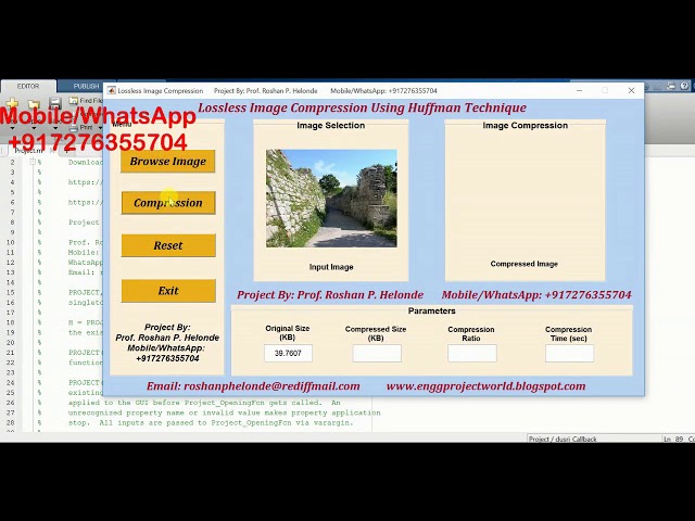 Matlab Code for Lossless Image Compression Using Huffman Algorithm Full Source Code