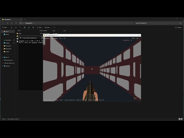 Custom python game engine based on raycasting
