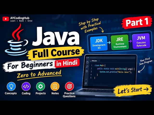 Java Full Course for Beginners | Java Tutorial #1 | Introduction, JDK, JRE, JVM
