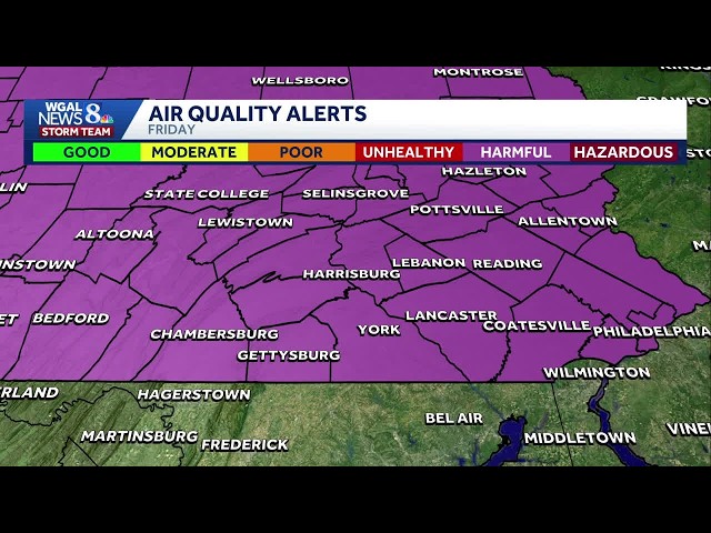 ALERT: Code Purple air quality alert for Pennsylvania as Canadian wildfire smoke settles across r...