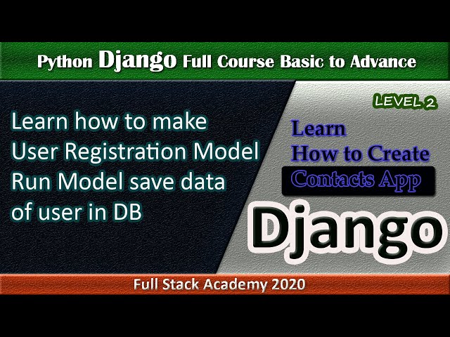 Python Django CRUD Tutorial | User Registration Tutorial | Part 2