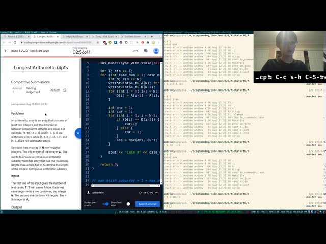 Winning Google Kickstart 2020 Round E, with Live Commentary!
