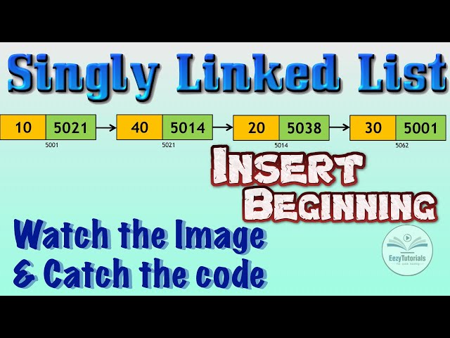 3.1.3 Insert at beginning in a Singly Linear Linked List | Insertion at beginning Singly Linked List
