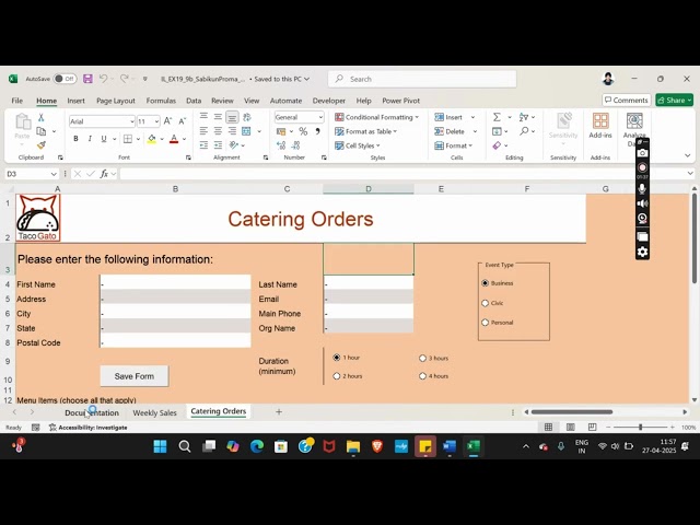 Illustrated Excel 2019 | Module 9: SAM Project 1b | Taco Gato #illustratedexcel