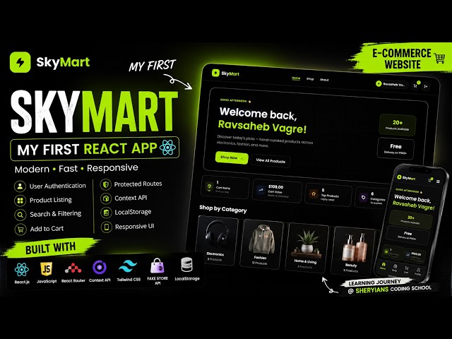 SkyMart 🛒 | My First React E-Commerce App 🚀 | Sheryians Coding School