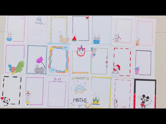 20 BEAUTIFUL BORDER DESIGNS/PROJECT WORK DESIGNS/A4 SHEET/FILE/FRONT PAGE DESIGN FOR SCHOOL PROJECTS