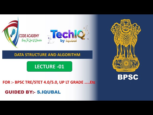 Data Structure in Hindi | Lecture-1 | BPSC TRE 4.0 Computer Science