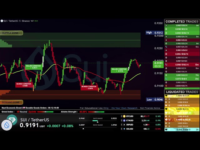 🟦 SUI Market Pulse | Order Flow • Liquidity • Trend Monitor