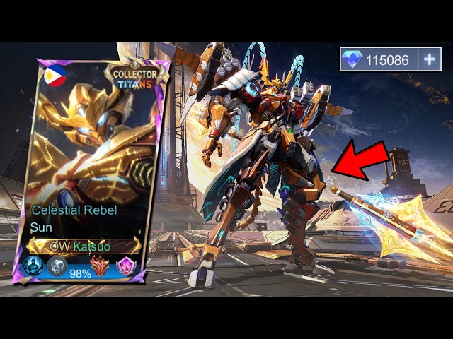 SUN CELESTIAL REBEL COLLECTOR TITAN SKIN IS FINALLY HERE!! 💀(WORTH TO GET?!) - MLBB