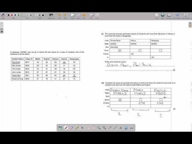 IGCSE Computer Science - Database Query By Example