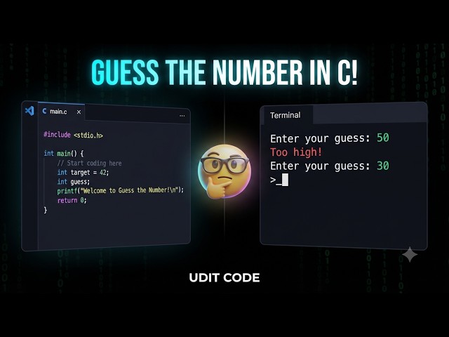 C Programming Mini Project: Guess The Number Game | Udit Code