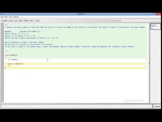 ICSE Java Programming - Special 2 Digit Number Program (ICSE 2014)