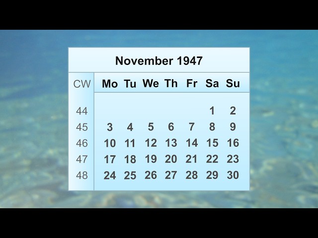 November 1947 Calendar